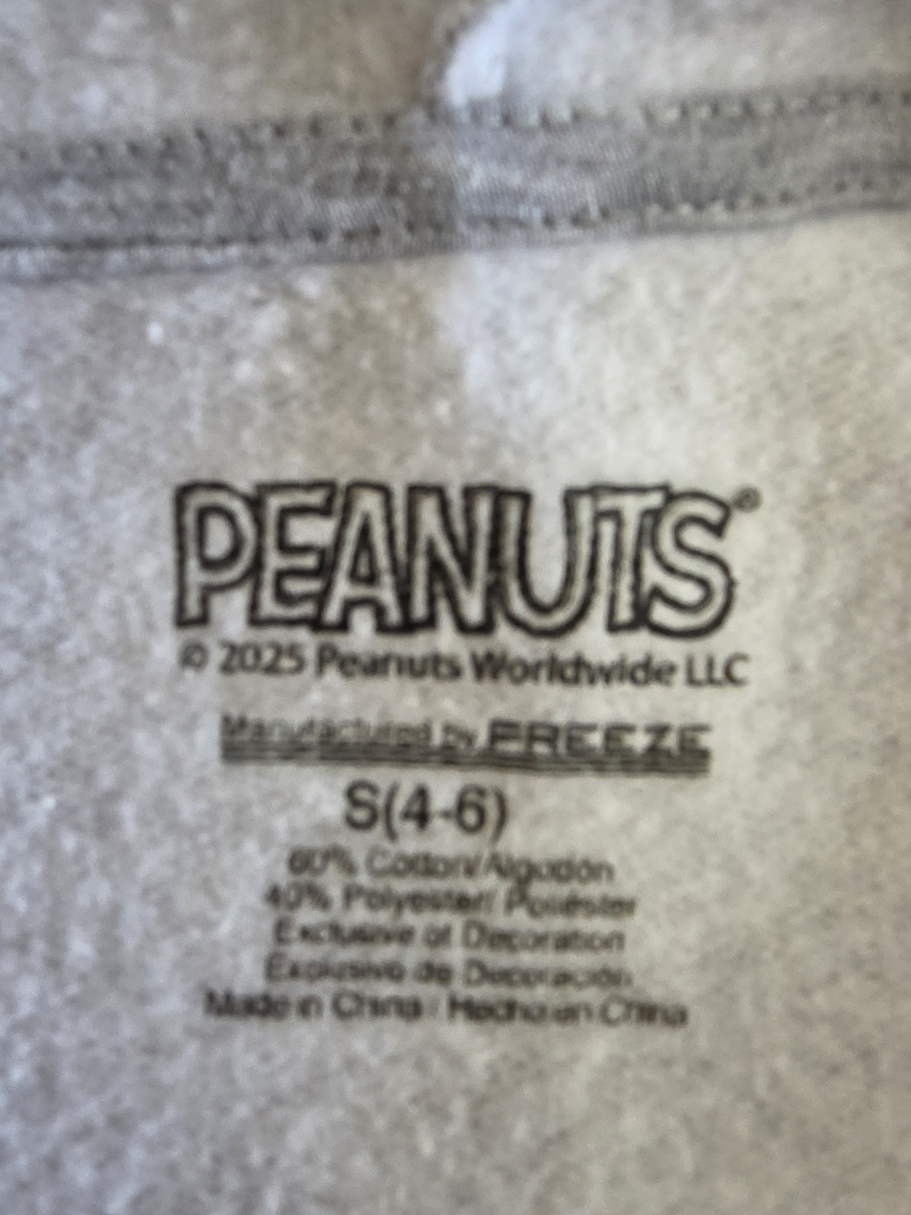 Peanuts Snoopy Woodstock Graphic Hoodie – Gray Pullover Size S Womens - Picture 6 of 9